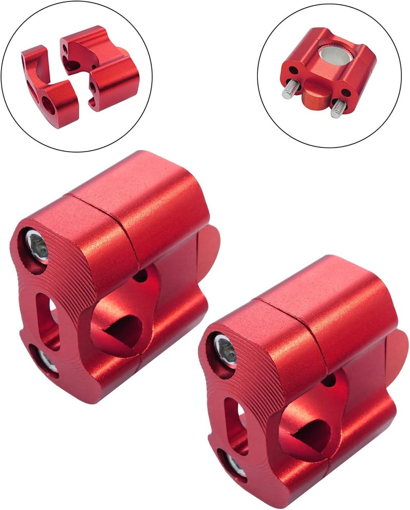 Adsspro Universal Motorcycle 1-1/8"(28mm) 7/8" (22mm) CNC Aluminum Handlebar Handle Risers Adjustable Fat Bar Mount Clamps For EXC KLX KXF YZF CRF XR SX SXF YZ Motorbike Dirt Pit Bike (Red) - Image 3